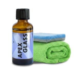 Glass cleaner with microfiber cloths